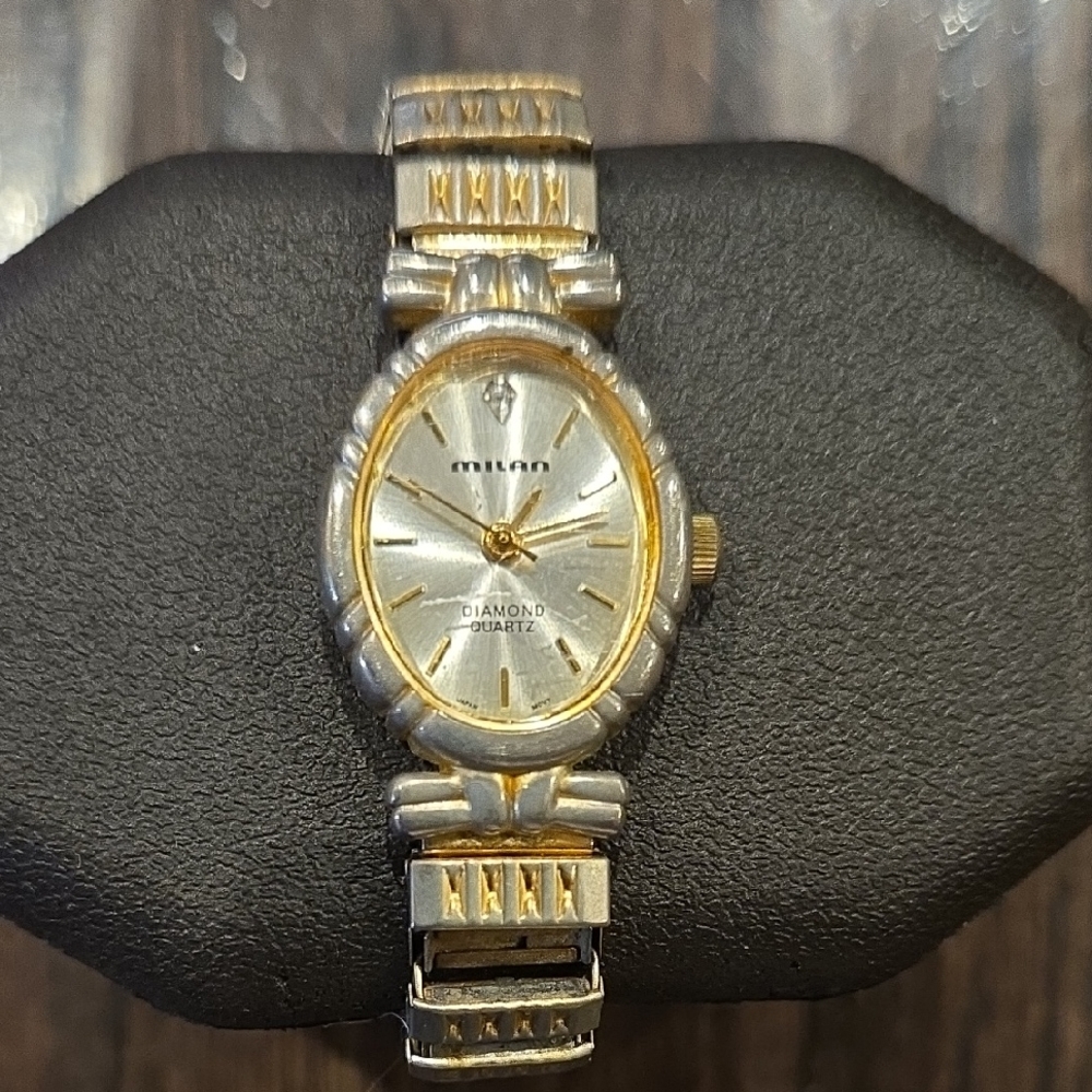 Vintage Milani Women's Silver and Gold Watch